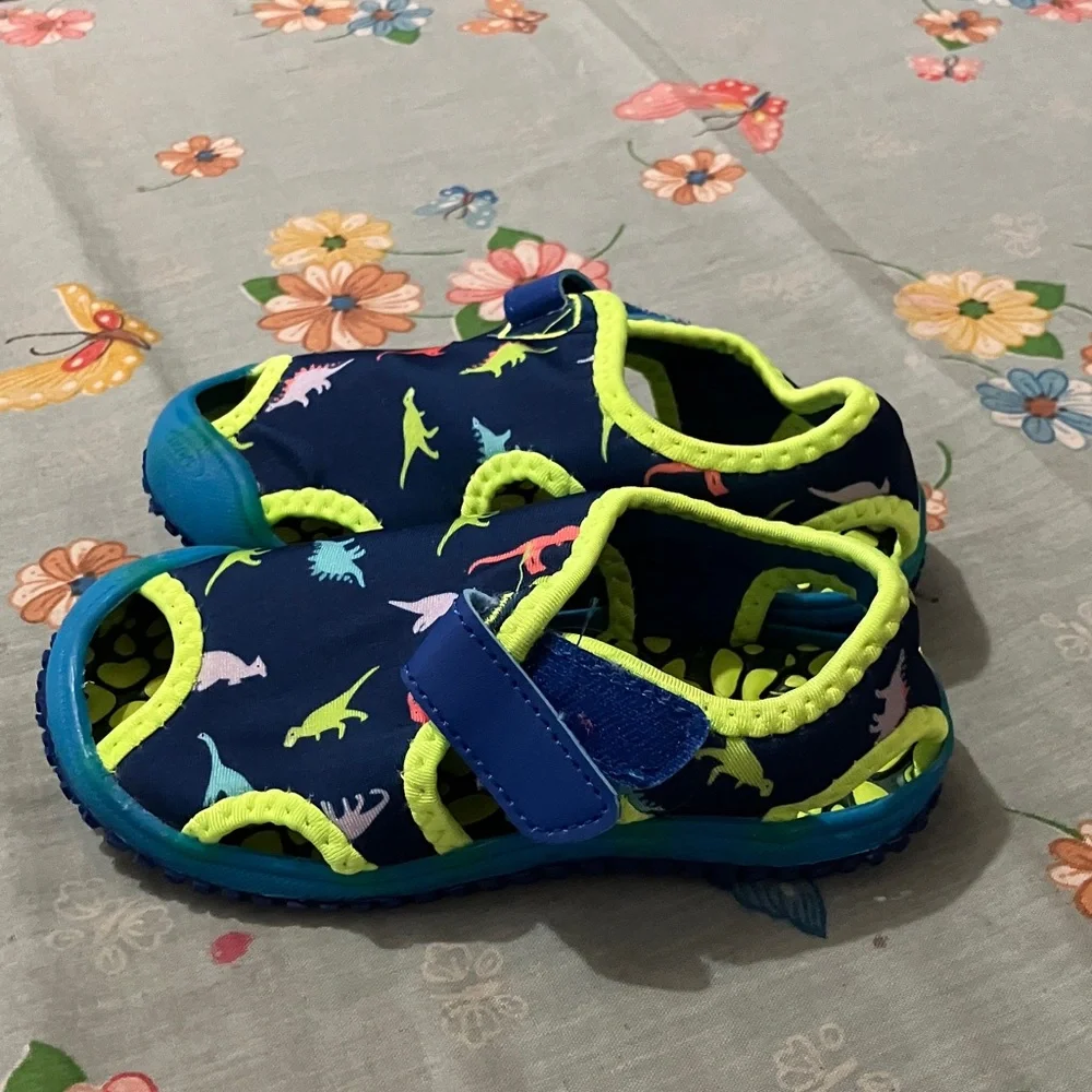 Kids Dinosaur Print Shoes - Blue and Green